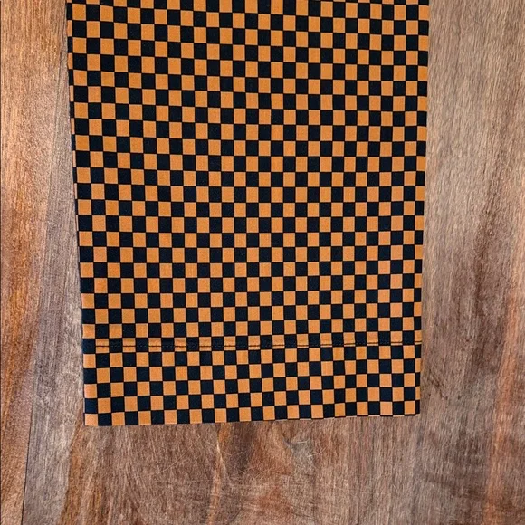 Anthropologie Black and Orange Checkerboard Chinos - Picture 7 of 7